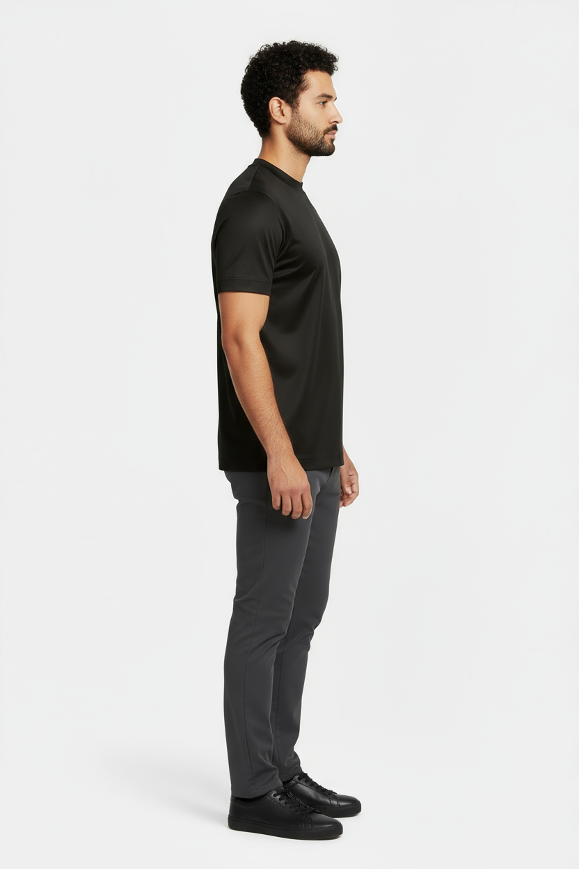 Luxe Glanzend Zwart T-shirt