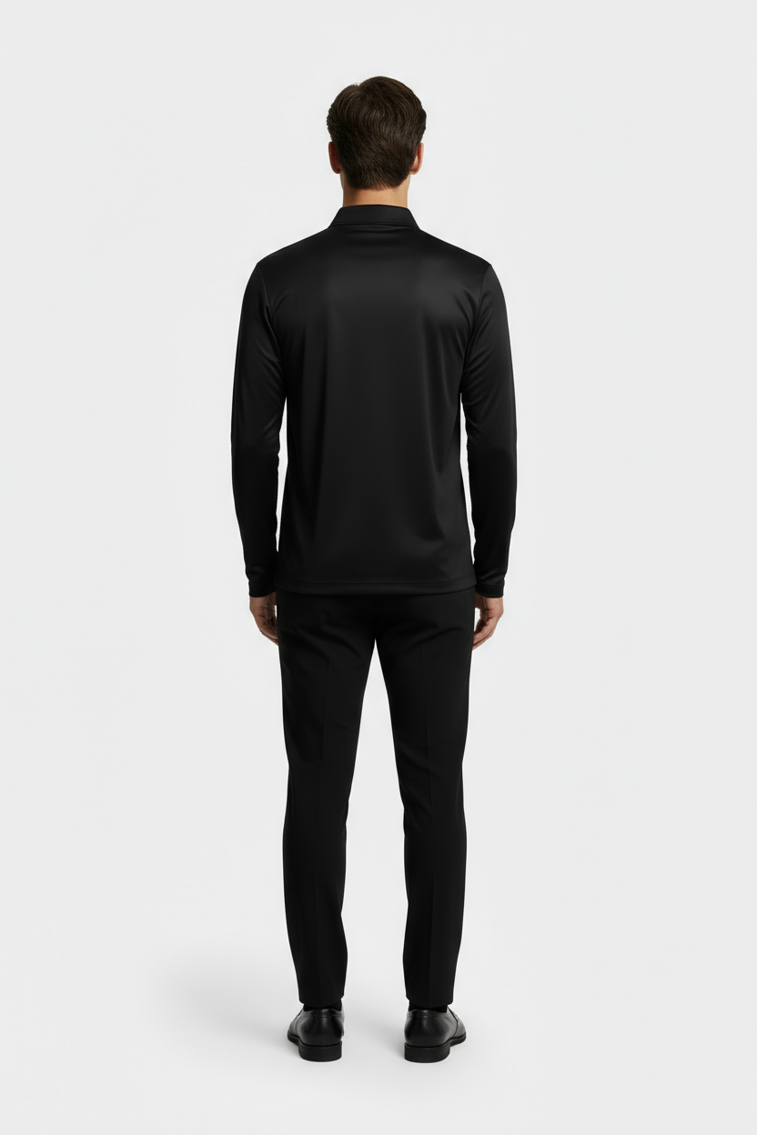 Black Longsleeve Polo Shirt