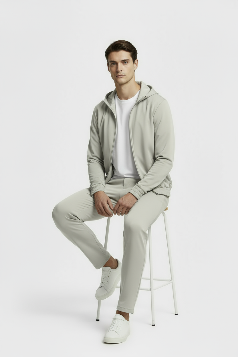 Cloud Grey Hooded Tech Suit