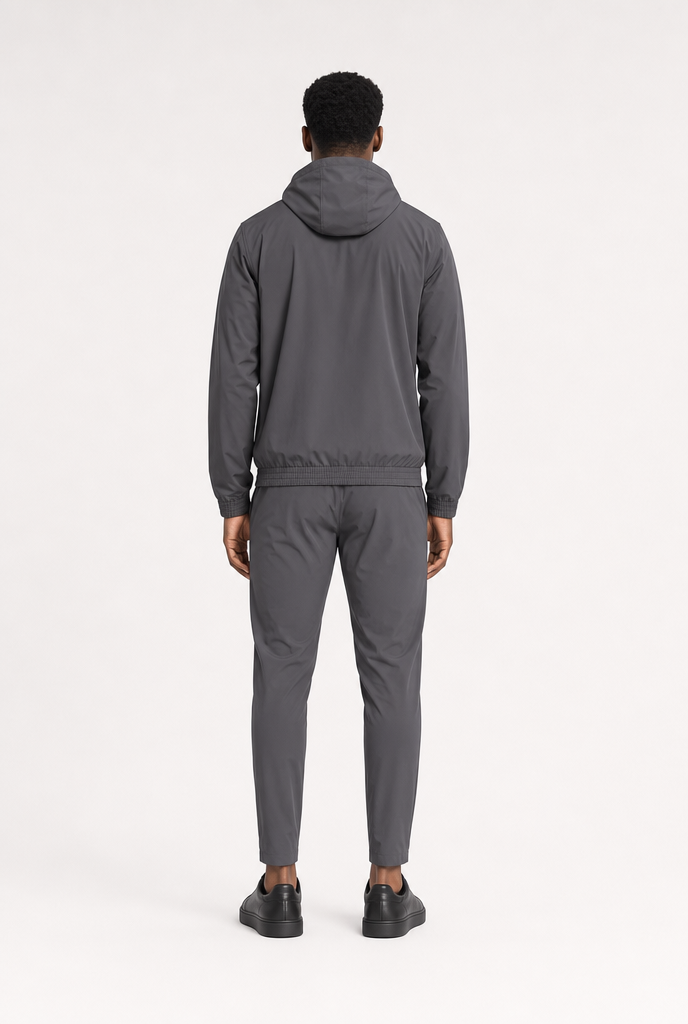 Slate Grey Hooded Tech Suit