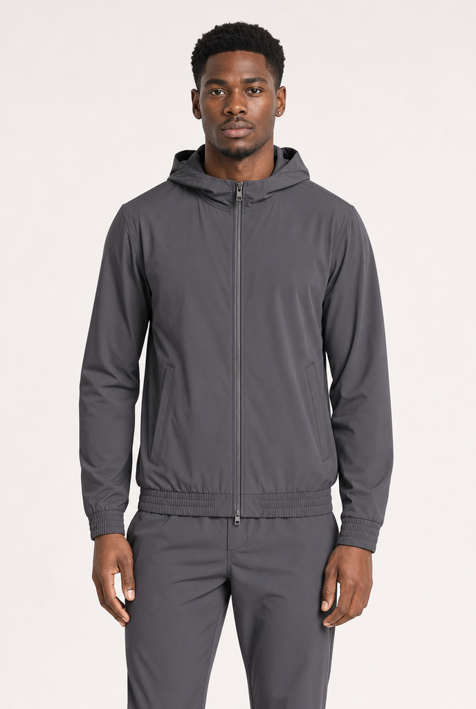 Slate Grey Tech Vest Hooded