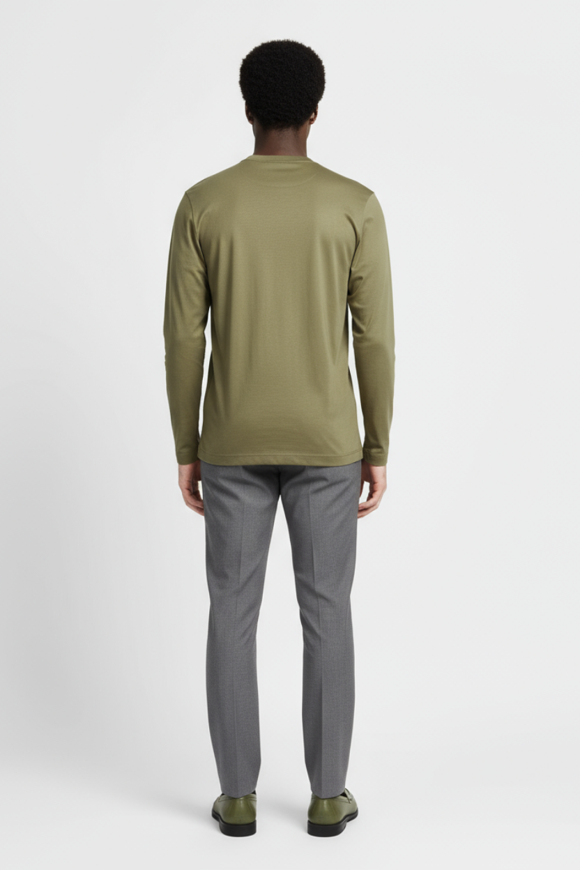 Luxe Groene Longsleeve T-shirt