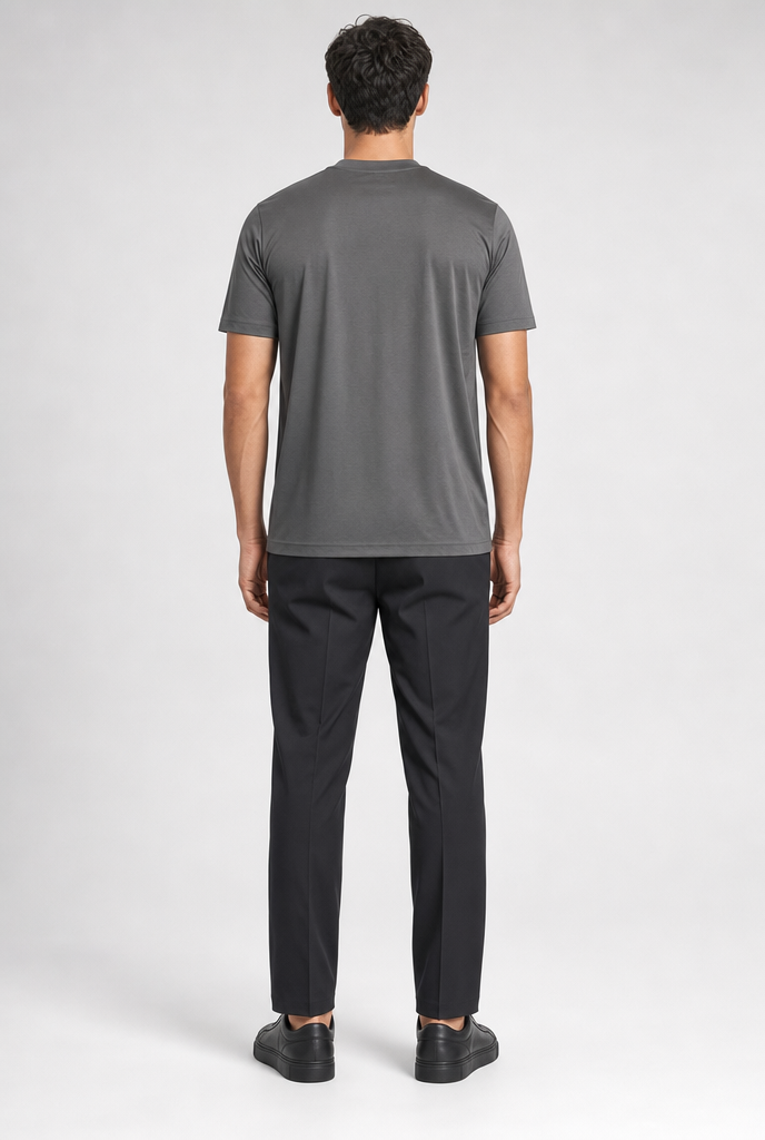Luxe Glanzend Grijs T-shirt