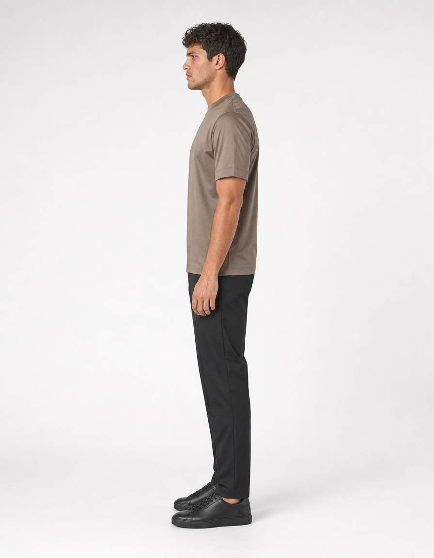 Luxe Glanzend Taupe T-shirt
