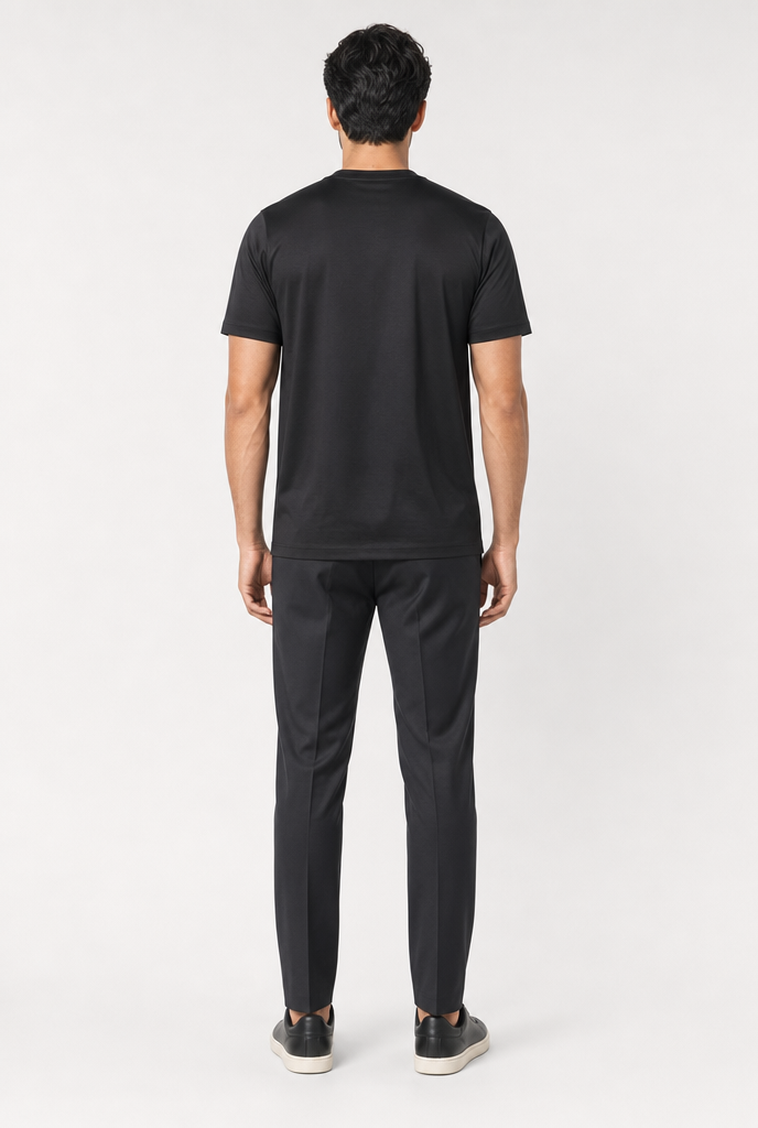 Luxe Glanzend Zwart T-shirt