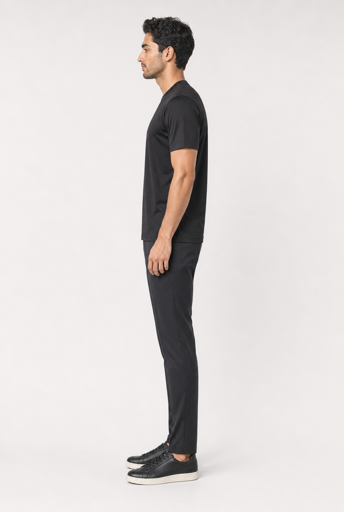 Luxe Glanzend Zwart T-shirt
