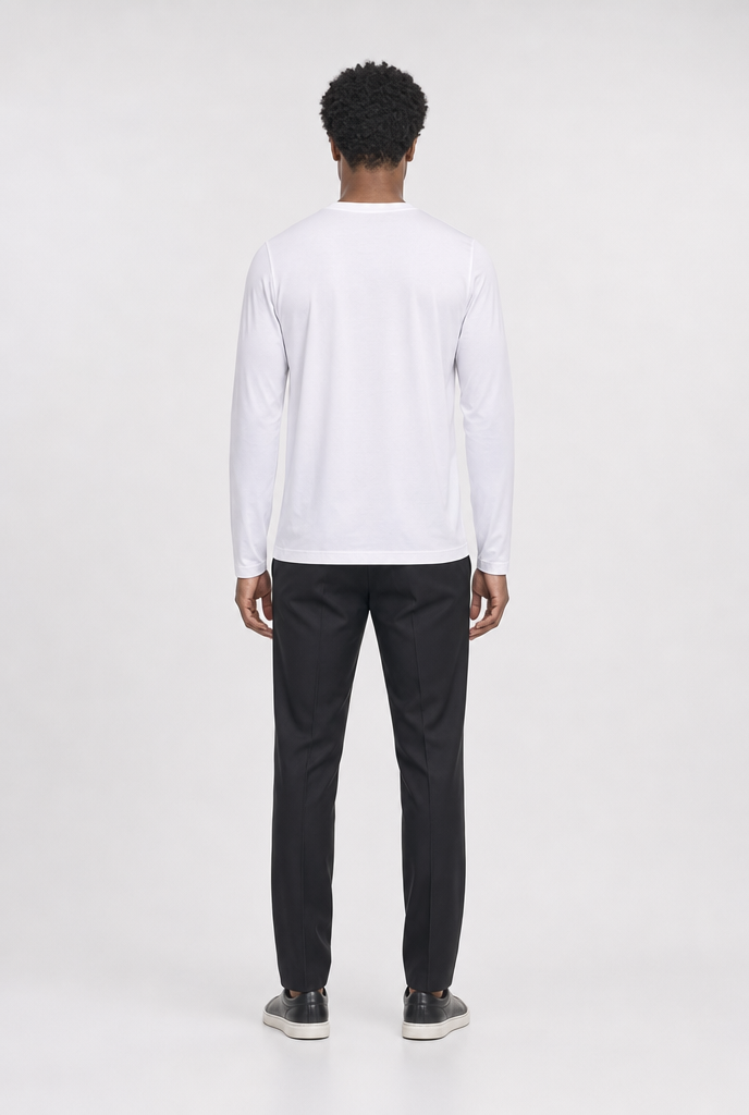Luxe Witte Longsleeve T-shirt