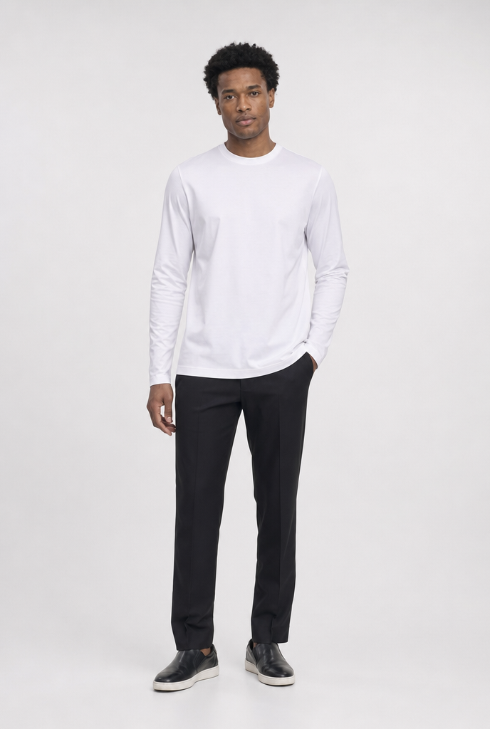 Luxe Witte Longsleeve T-shirt