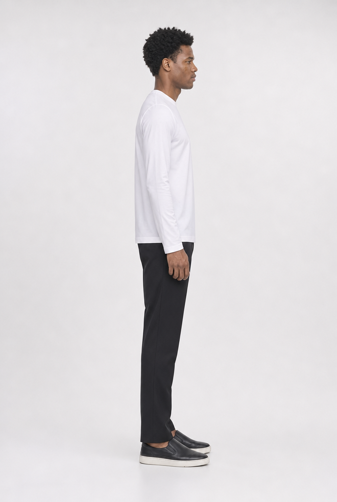 Luxe Witte Longsleeve T-shirt