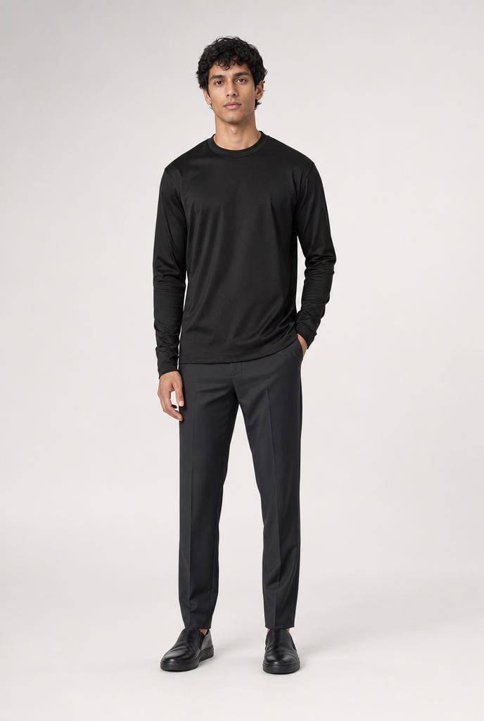 Luxe Zwart Longsleeve T-shirt