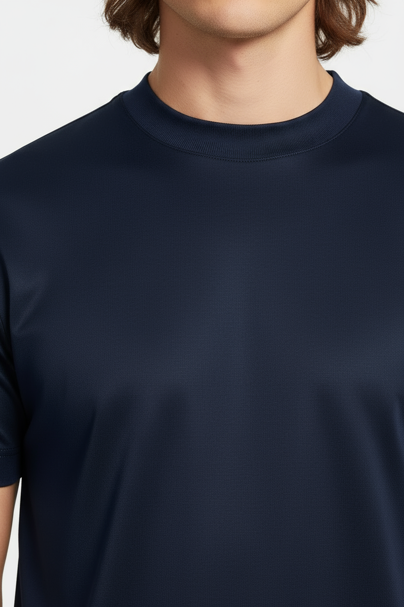 Luxe Glanzend Blauw T-shirt