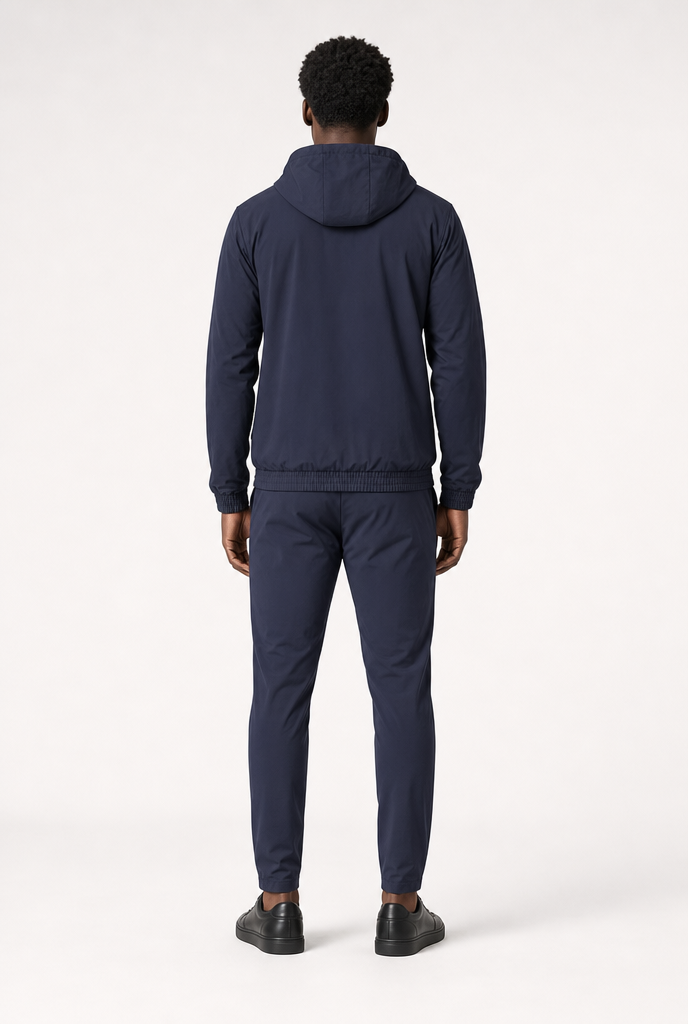 Midnight Blue Hooded Tech Suit