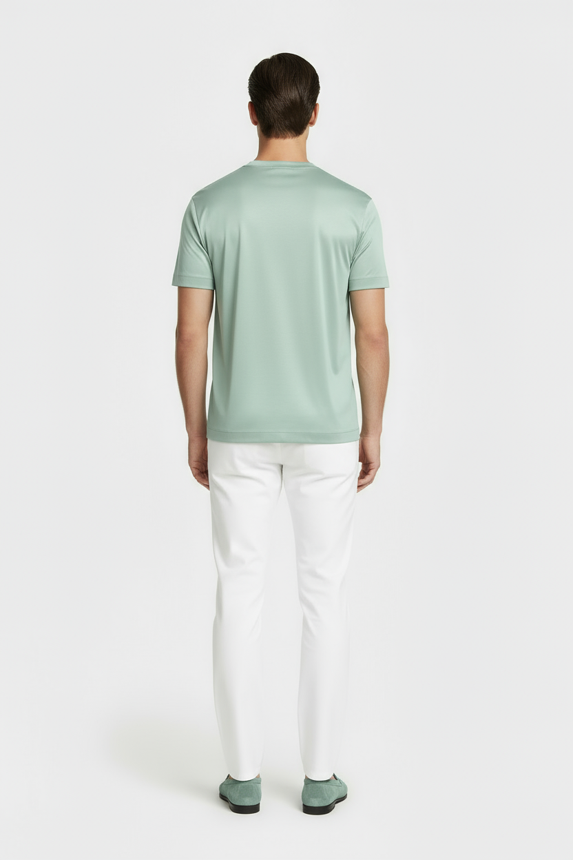 Luxe Glanzend Mintgroen T-shirt