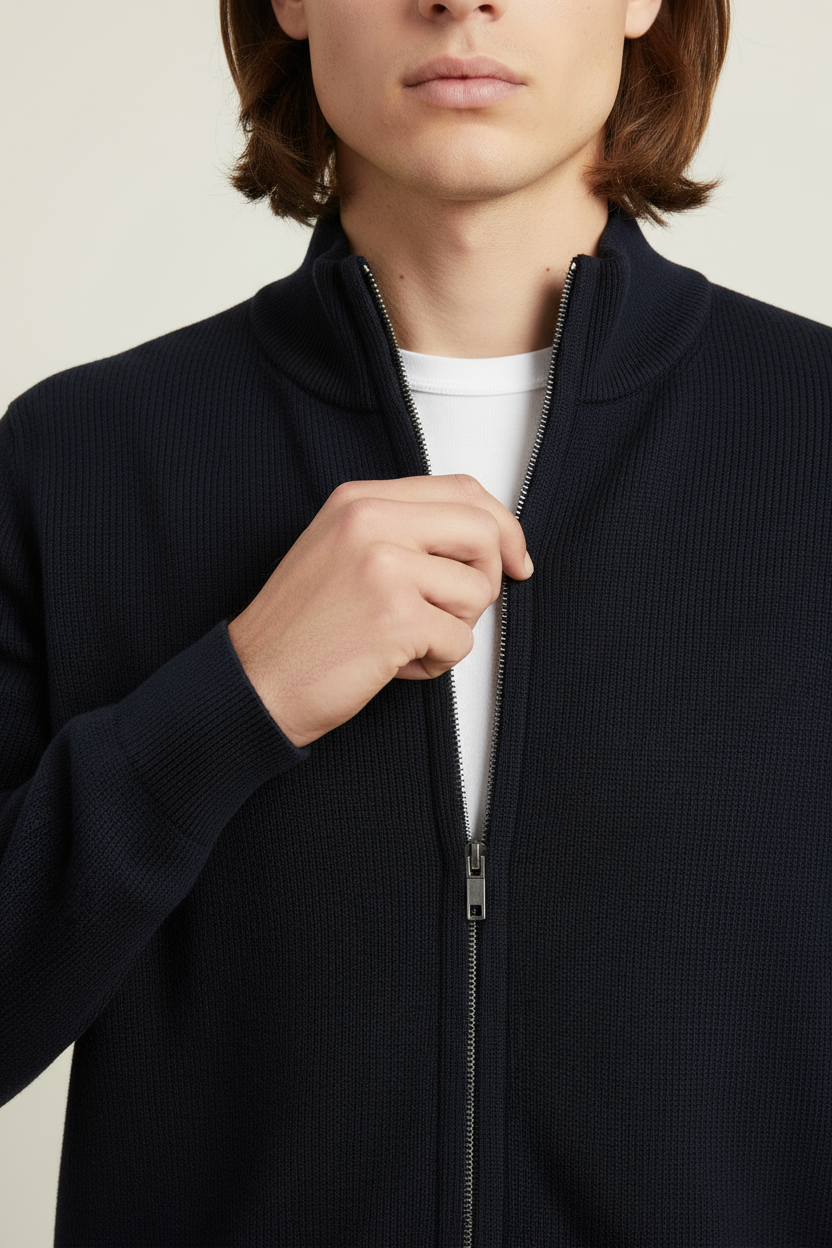 Luxe Gebreid Vest Donkerblauw