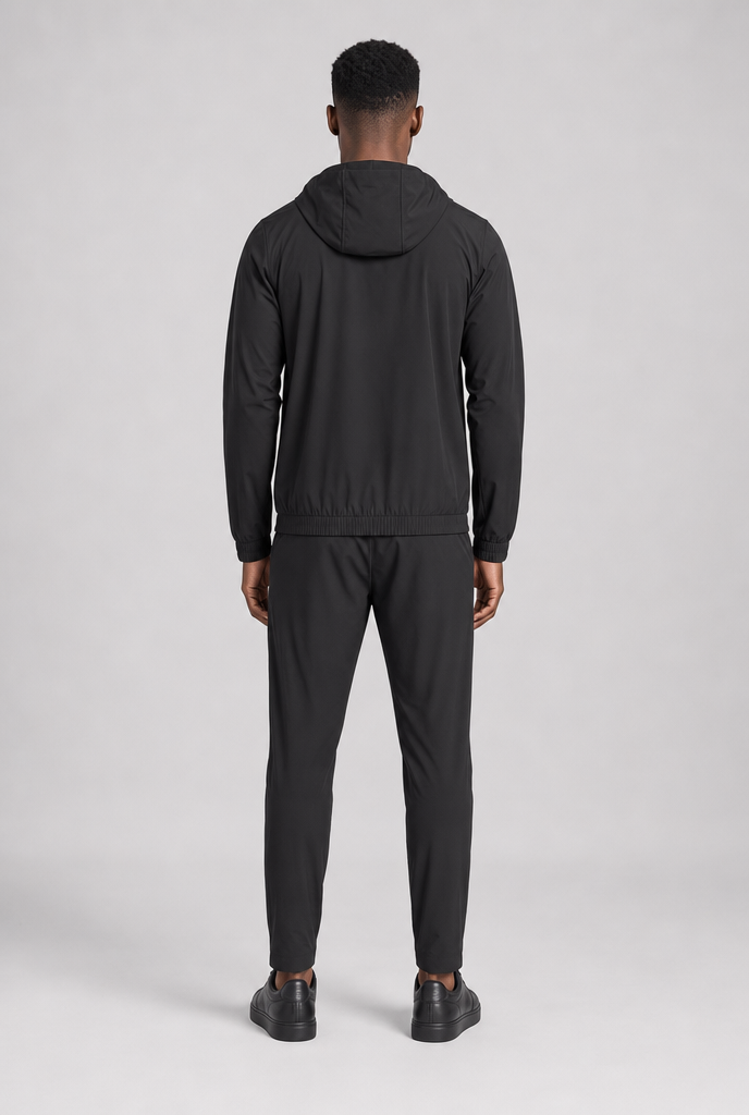 Onyx Black Hooded Tech Suit