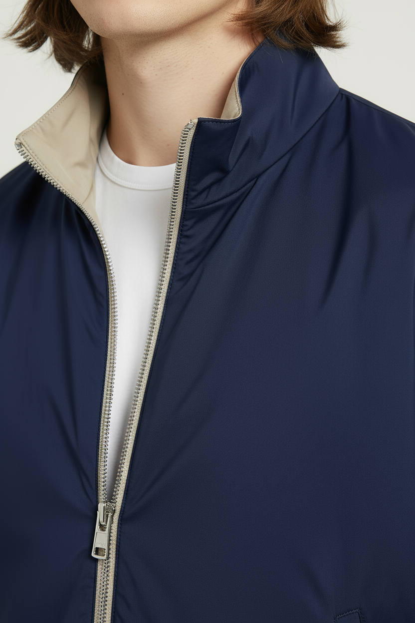 Reversible Jacket Navy & Beige