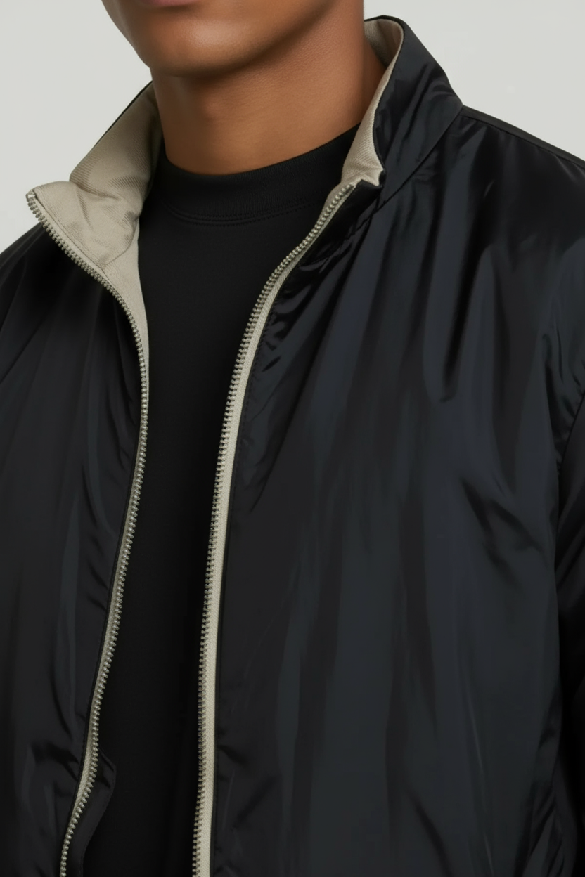 Reversible Jacket Black & Sand