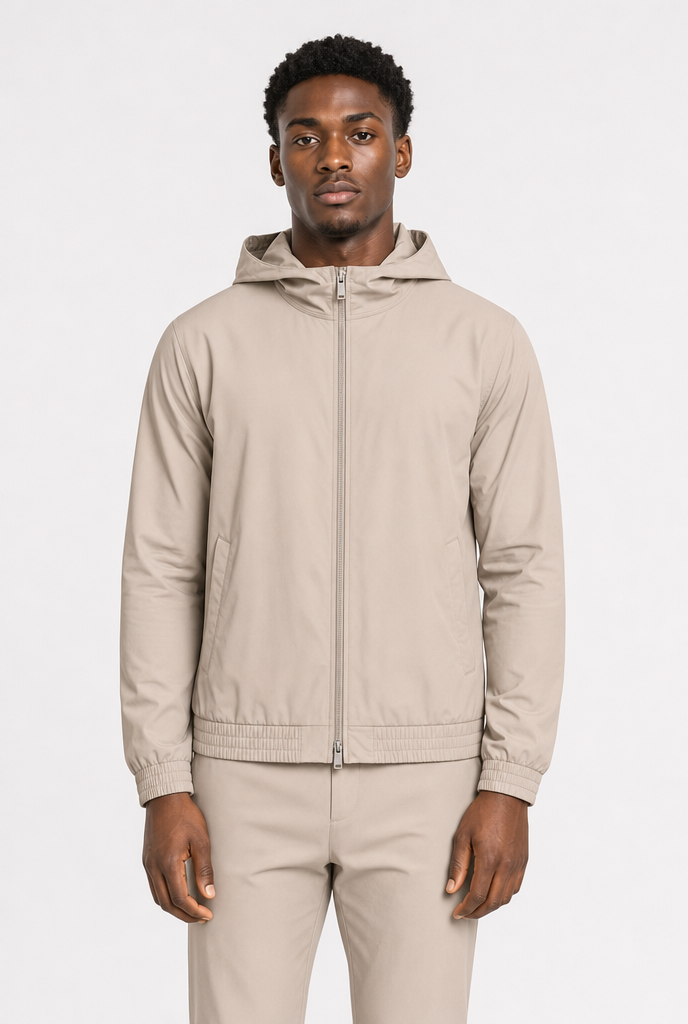 Light Beige Tech Vest Hooded