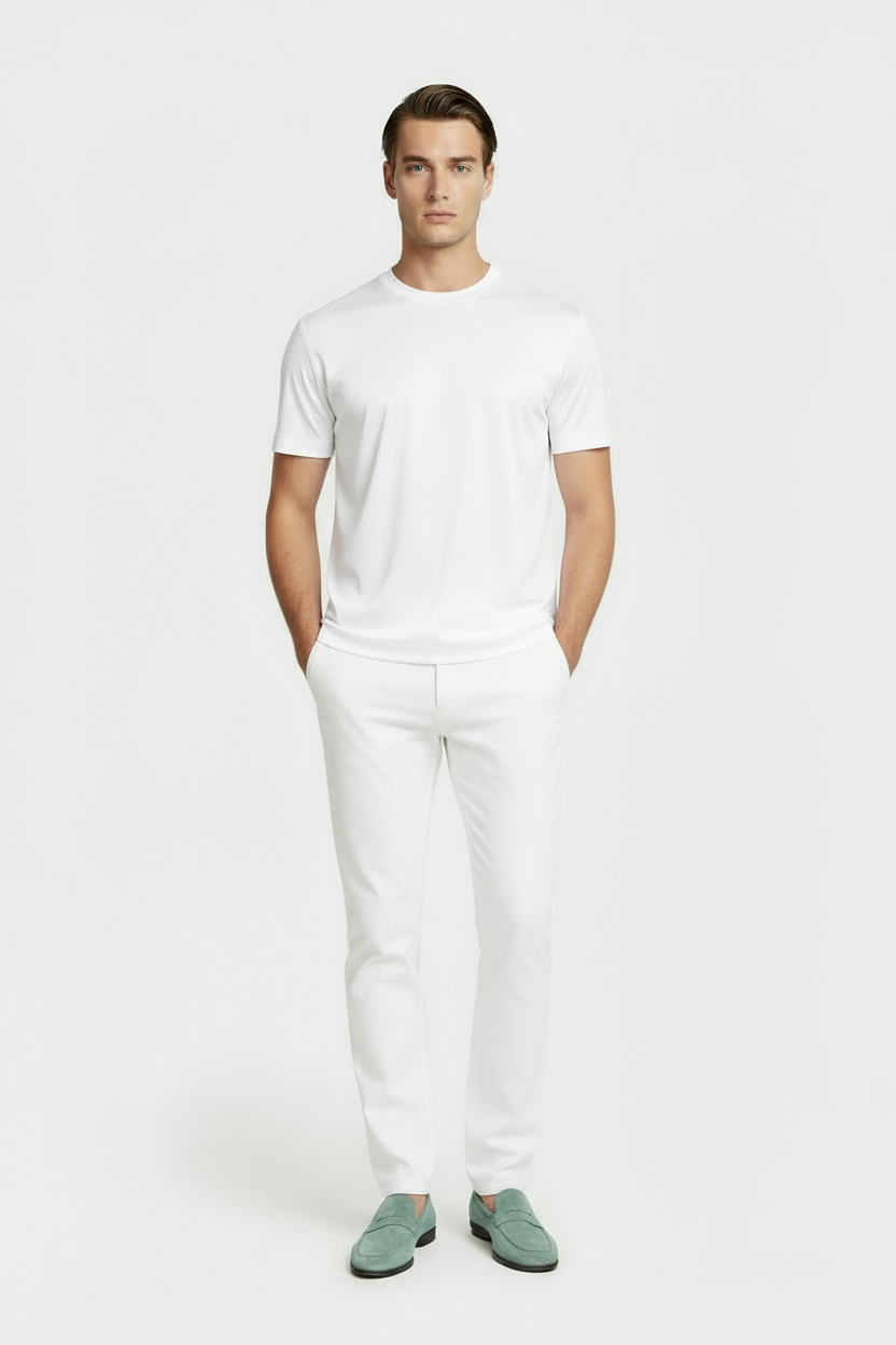 Luxe Glanzend Wit T-shirt