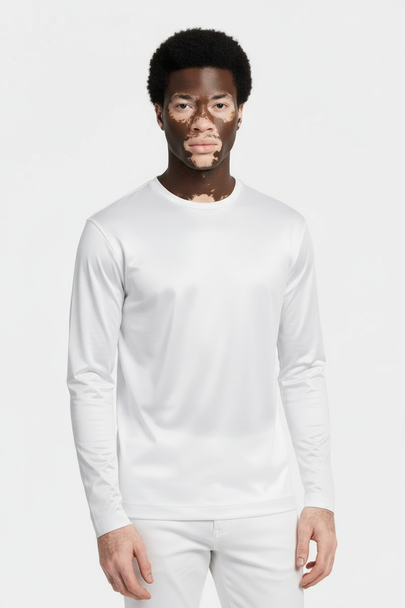 Luxe Witte Longsleeve T-shirt
