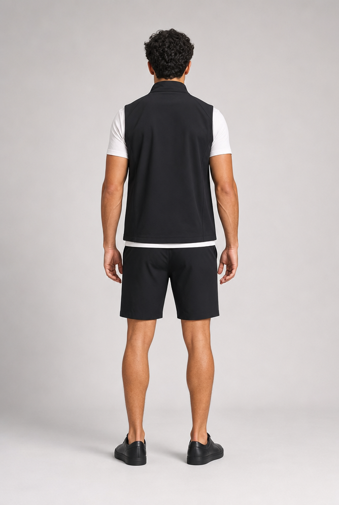 Zwart Tech Gilet + bijbehorende Short