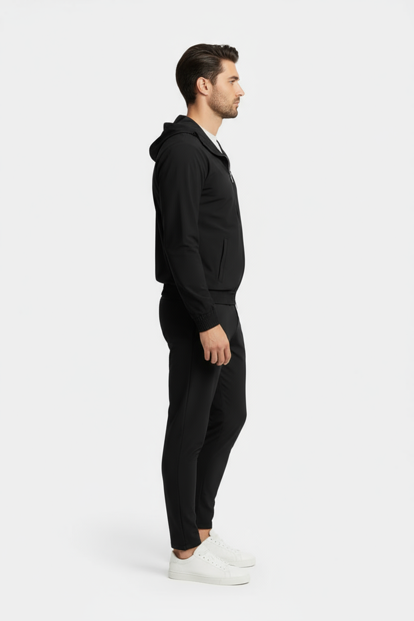 Onyx Black Hooded Tech Suit