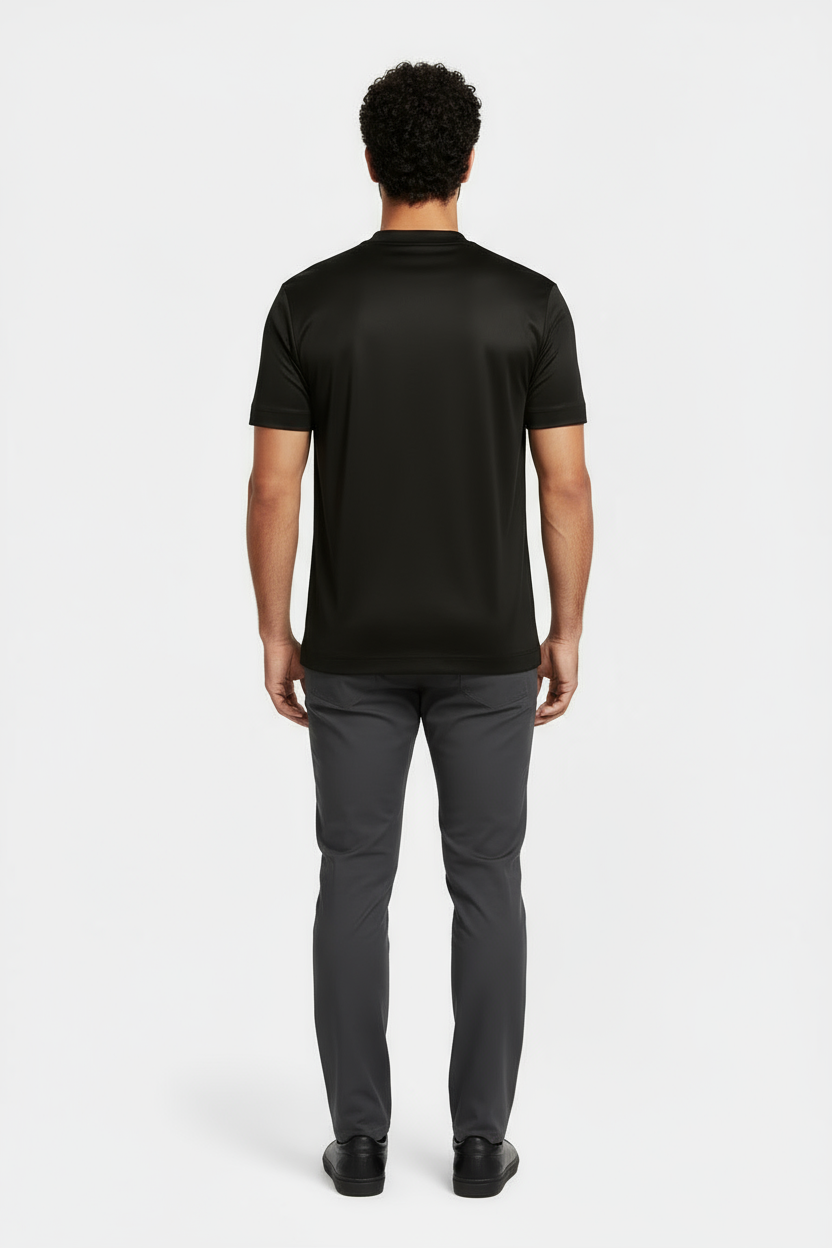 Luxe Glanzend Zwart T-shirt