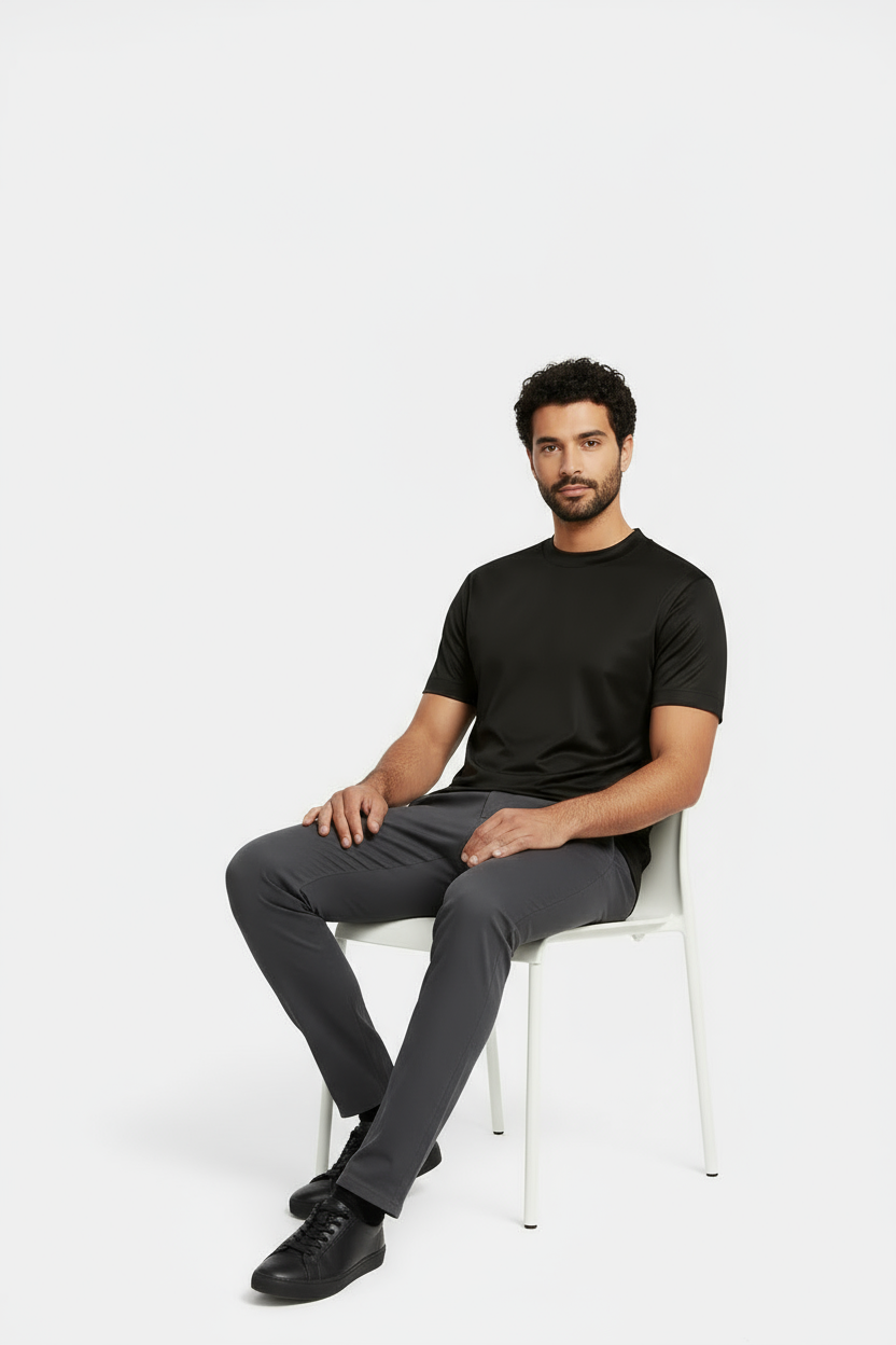 Luxe Glanzend Zwart T-shirt