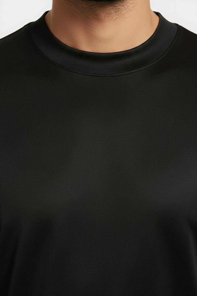 Luxe Glanzend Zwart T-shirt