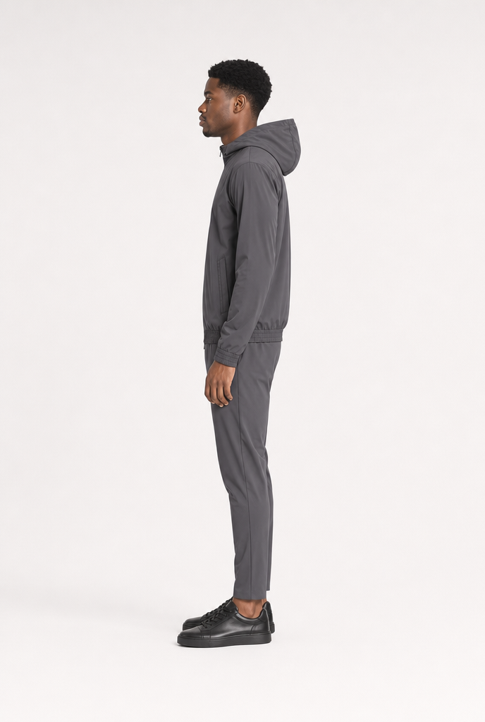 Slate Grey Hooded Tech Suit