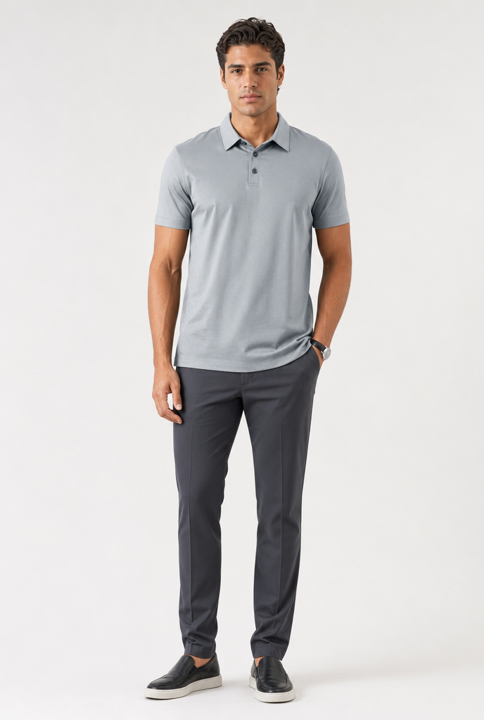 Grey Shortsleeve Polo Shirt