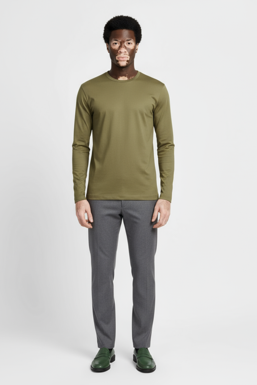 Luxe Groene Longsleeve T-shirt
