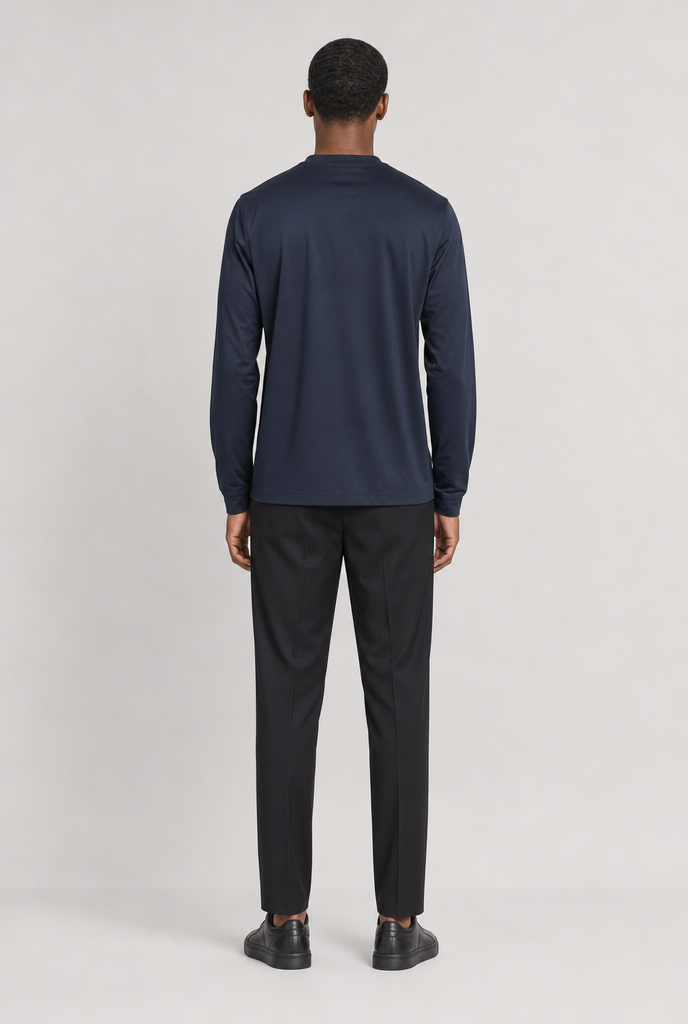 Longsleeve T-shirt Heren Blauw – afbeelding 3