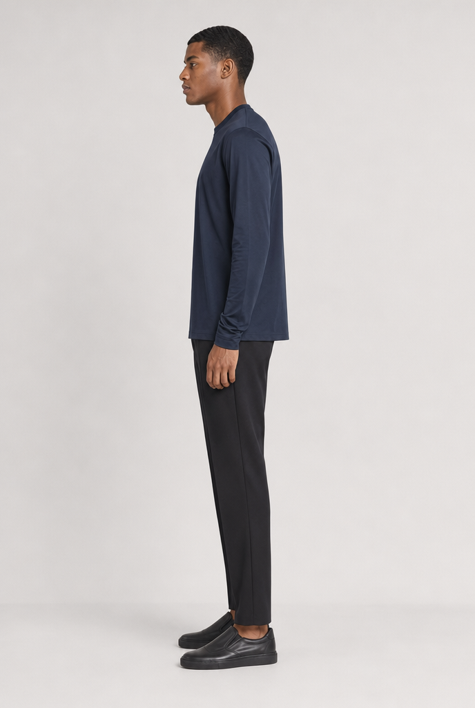 Longsleeve T-shirt Heren Blauw – afbeelding 2