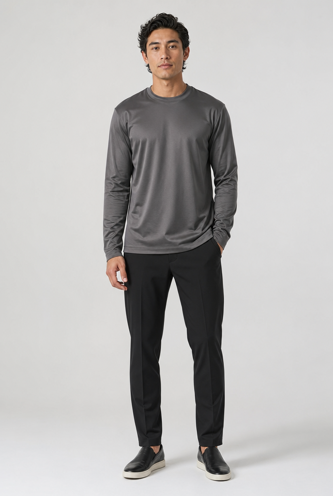 Luxe Donkergrijs Longsleeve T-shirt