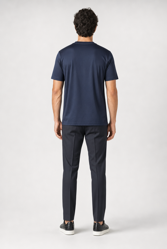 Luxe Glanzend Blauw T-shirt