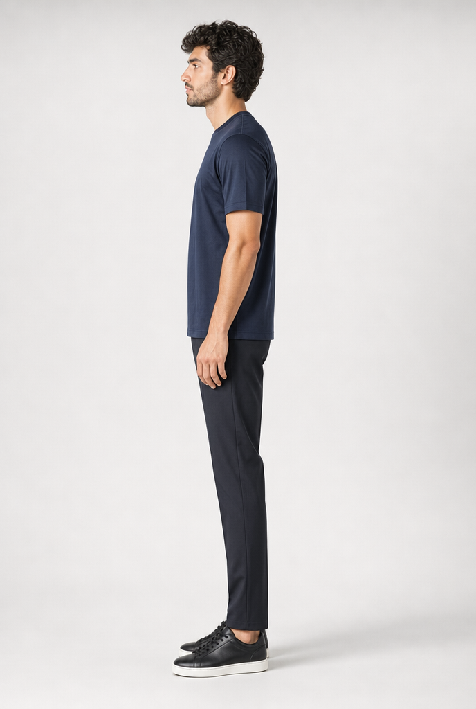 Luxe Glanzend Blauw T-shirt