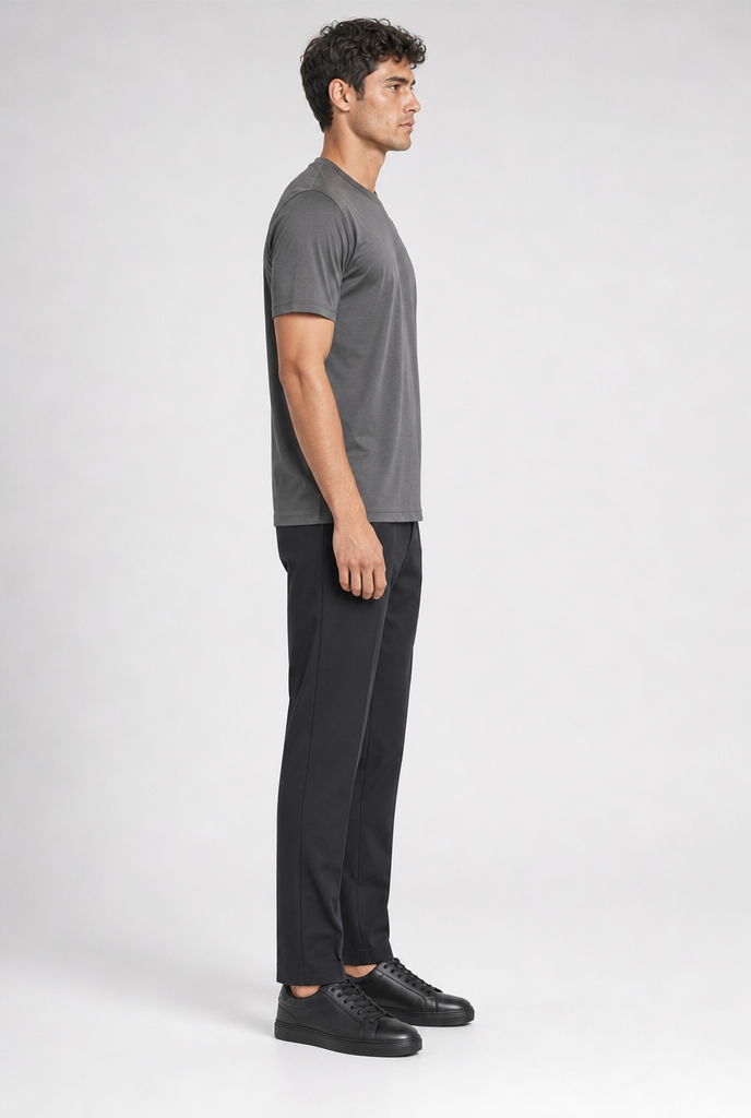 Luxe Glanzend Grijs T-shirt