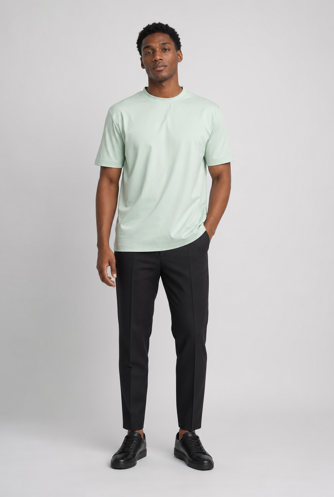 Luxe Glanzend Mintgroen T-shirt
