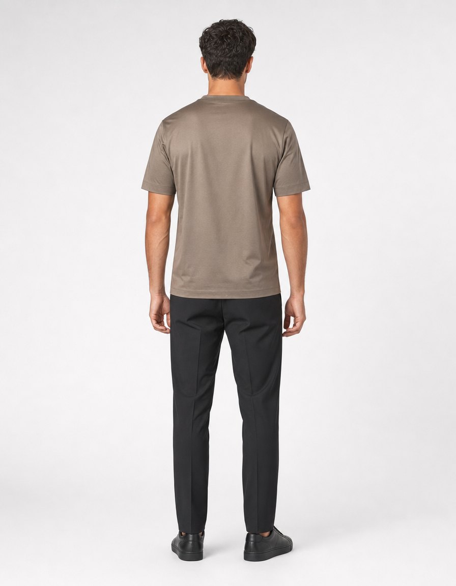 Luxe Glanzend Taupe T-shirt