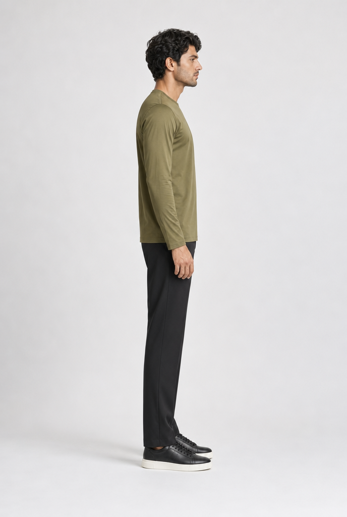 Luxe Groene Longsleeve T-shirt