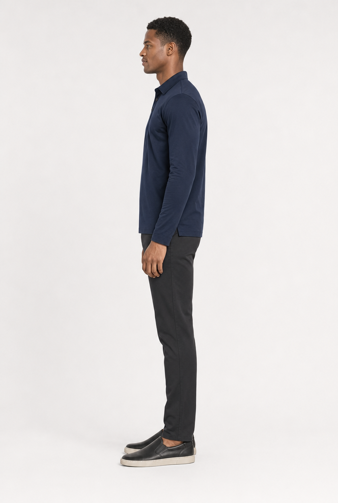 Midnight Blue Longsleeve Polo Shirt