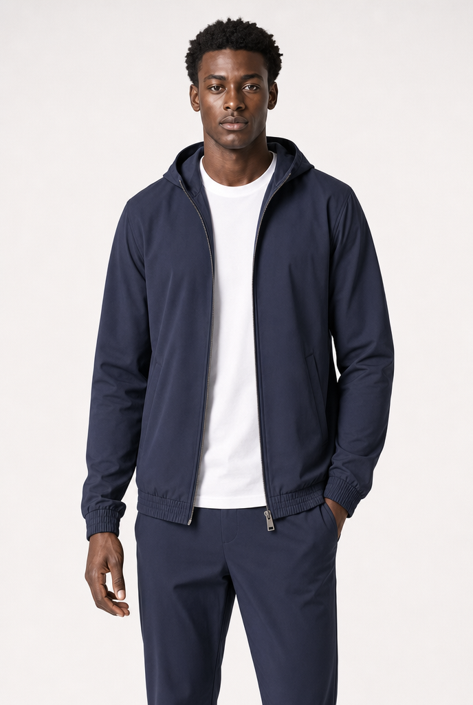 Midnight Blue Tech Vest Hooded