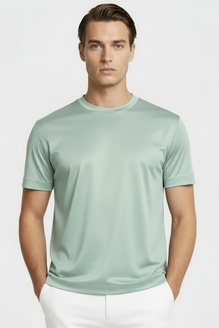 Luxe Glanzend Mintgroen T-shirt