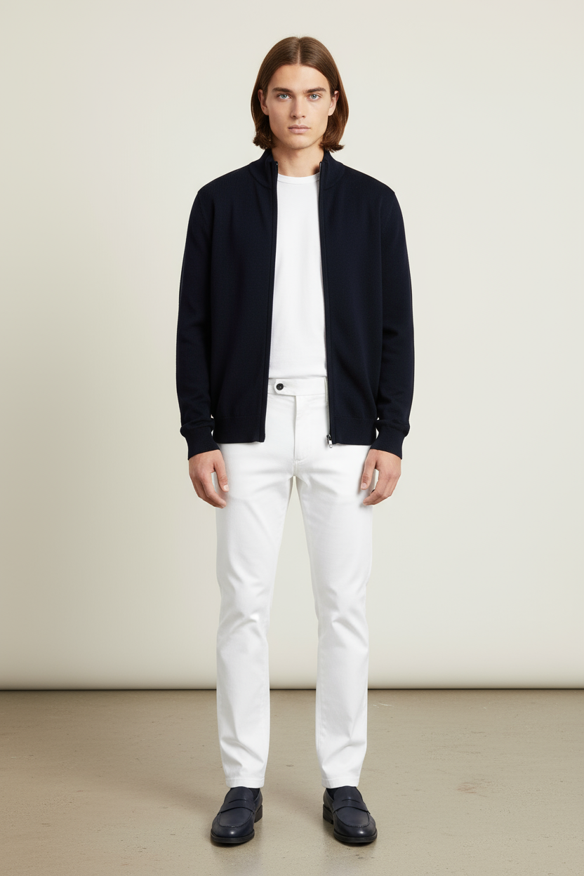 Luxe Gebreid Vest Donkerblauw