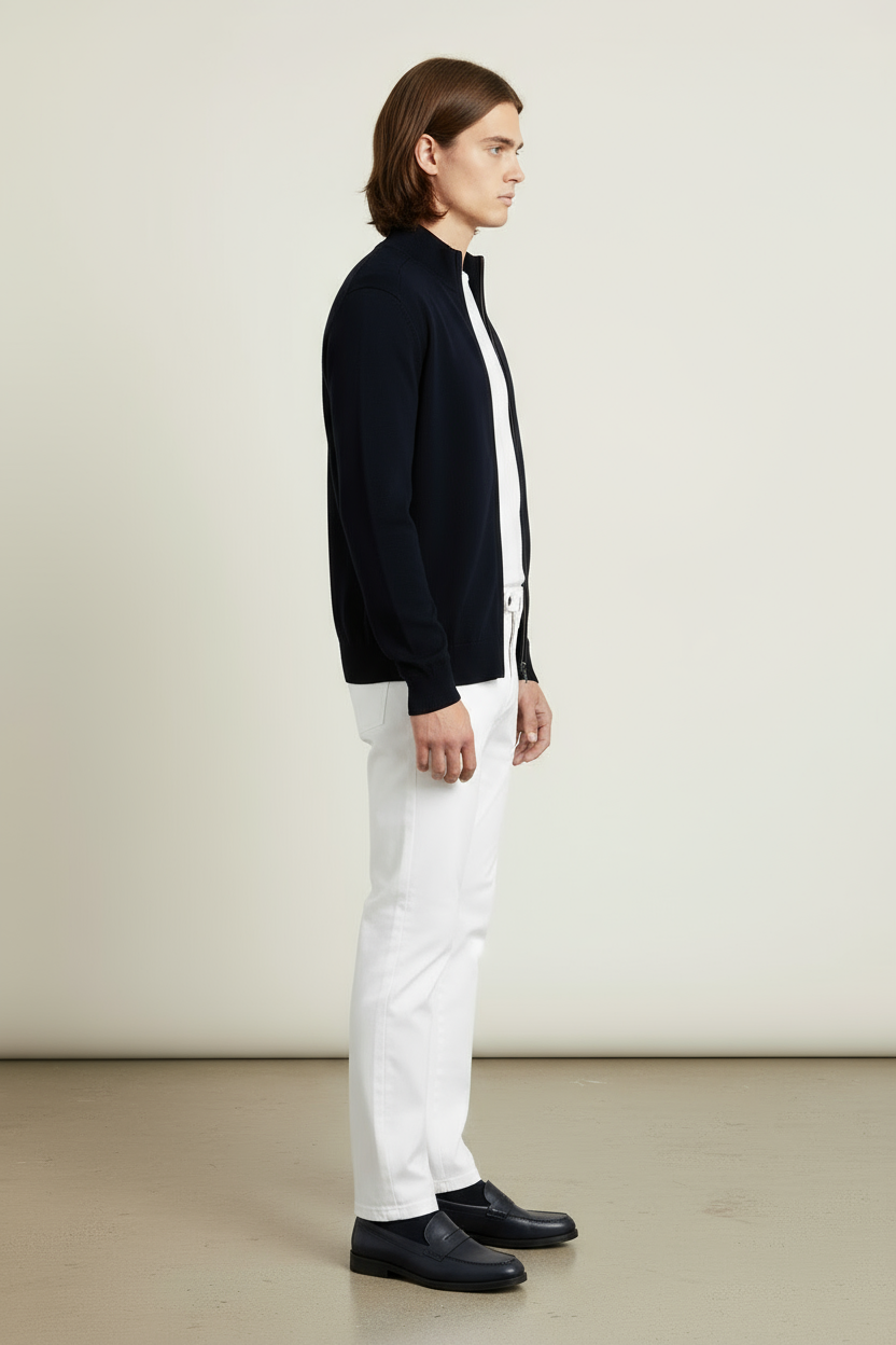 Luxe Gebreid Vest Donkerblauw