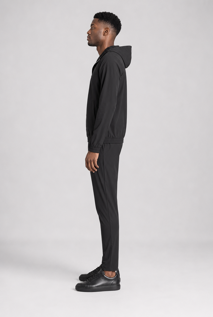 Onyx Black Hooded Tech Suit