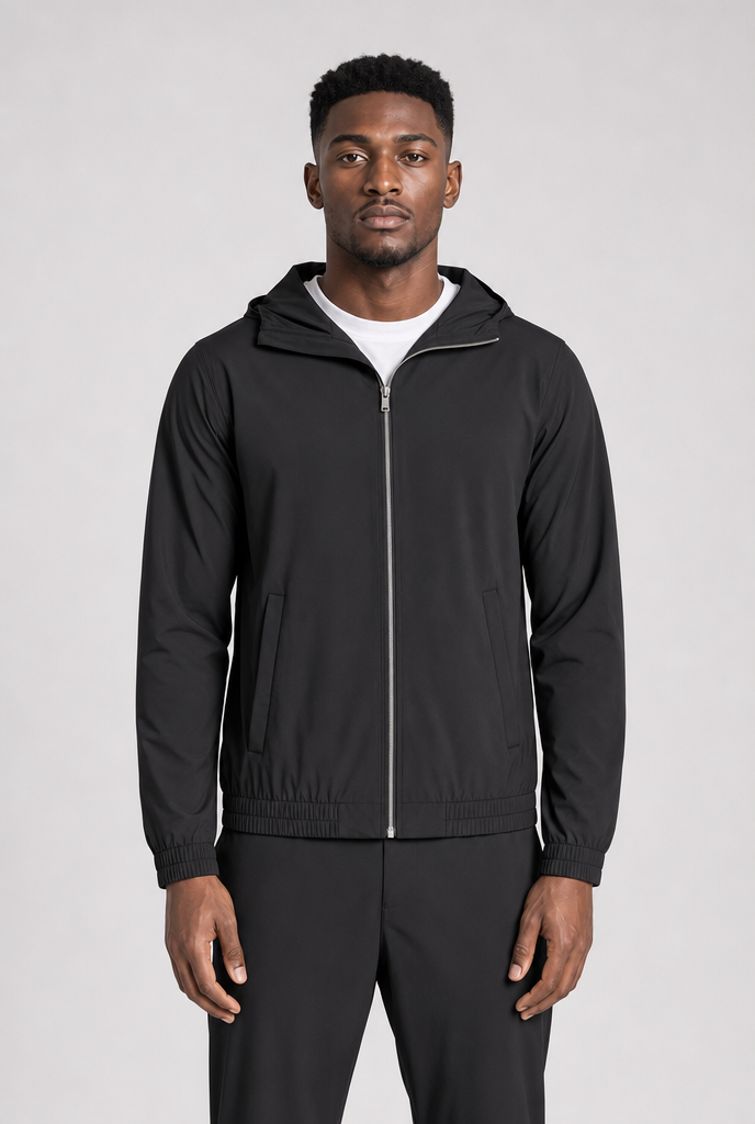 Onyx Black Tech Vest Hooded