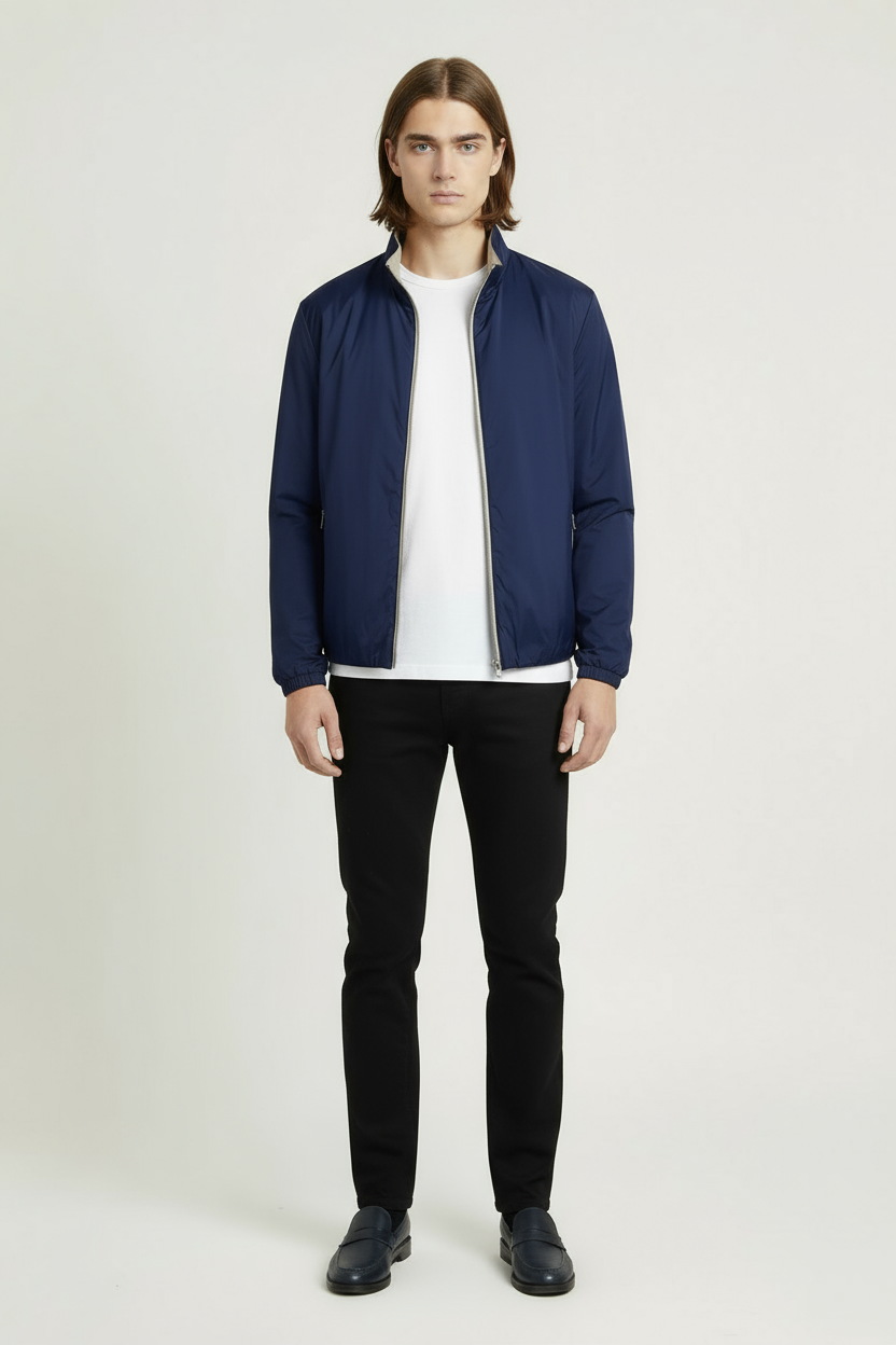 Reversible Jacket Navy & Beige