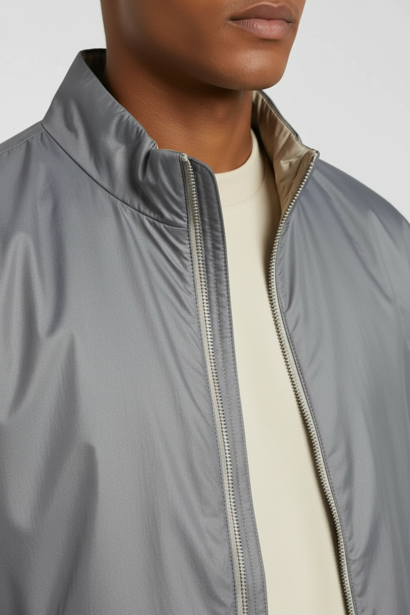 Reversible Jacket Steel Grey & Sand